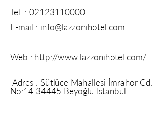 Lazzoni Hotel iletiim bilgileri